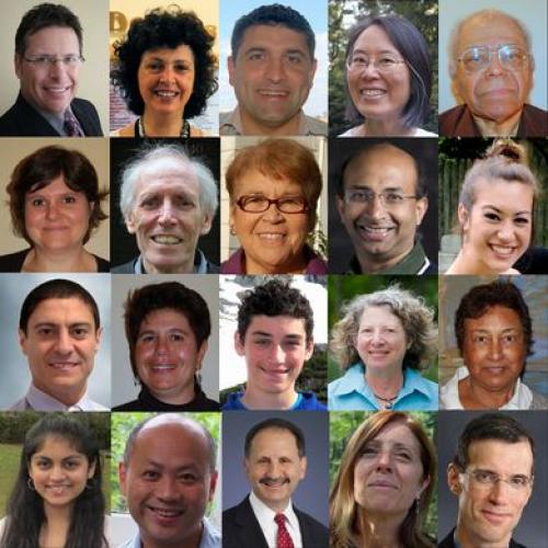 Photographic portraits of 20 persons in the form of a collage