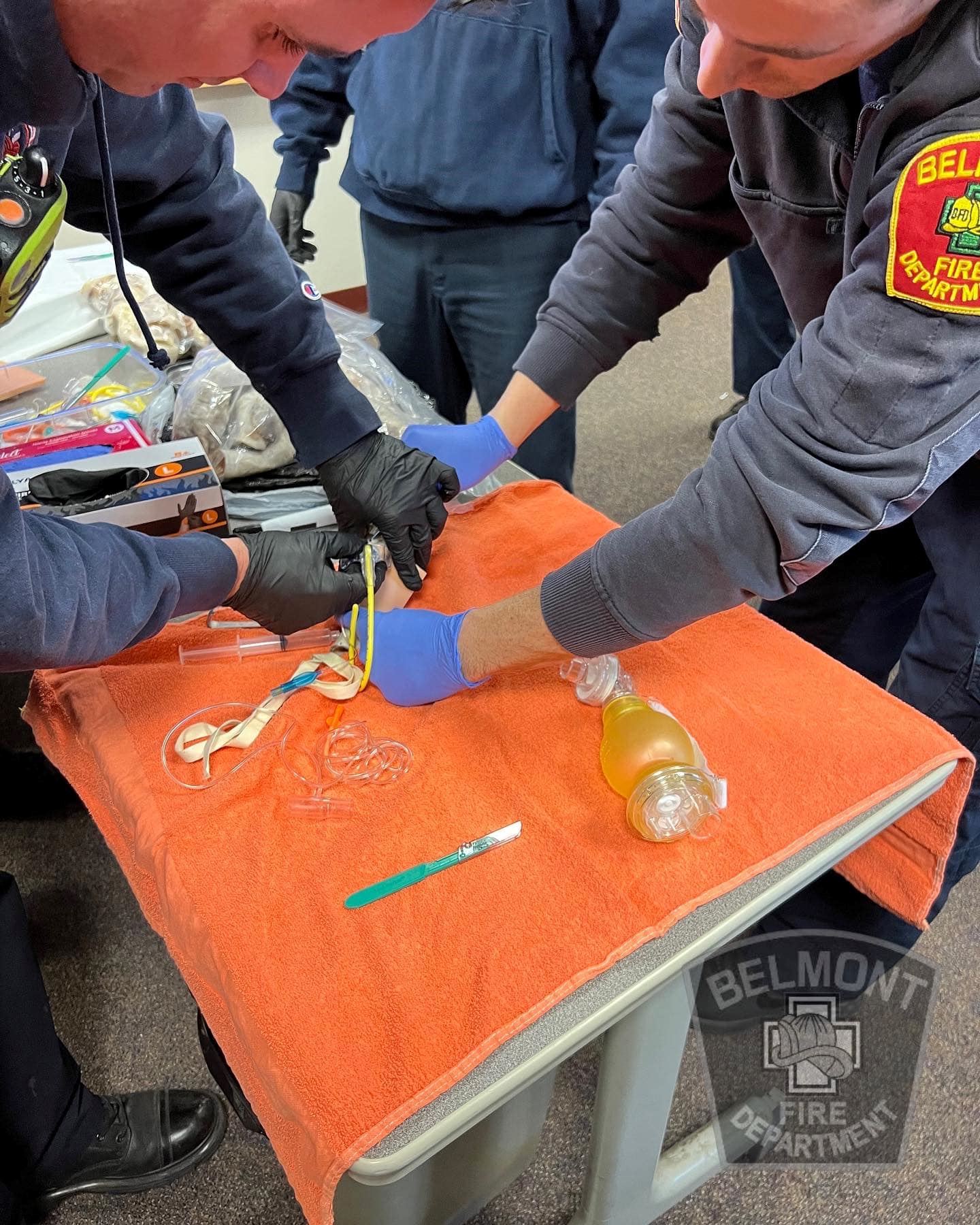 Firefighters Training in Medical Emergency